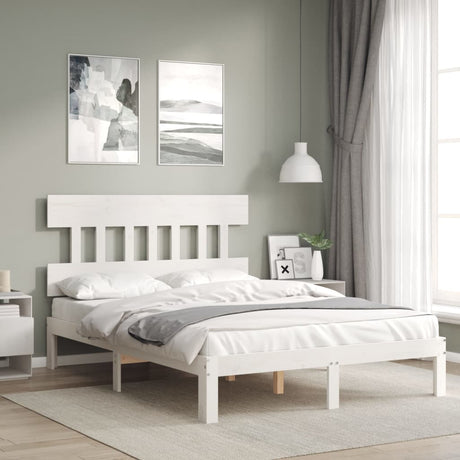 Vidaxl bedframe zonder matras massief grenenhout wit 120x200 cm