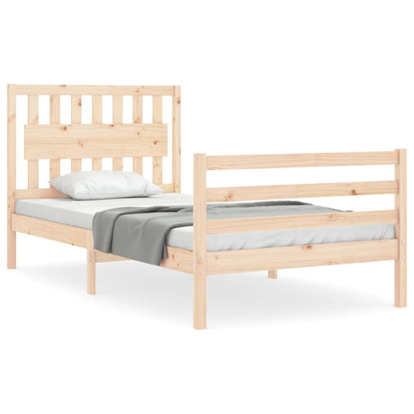 Vidaxl bedframe met hoofdbord massief hout 100x200 cm