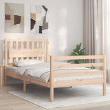 Vidaxl bedframe met hoofdbord massief hout 100x200 cm