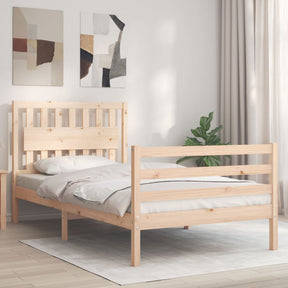 Vidaxl bedframe met hoofdbord massief hout 100x200 cm