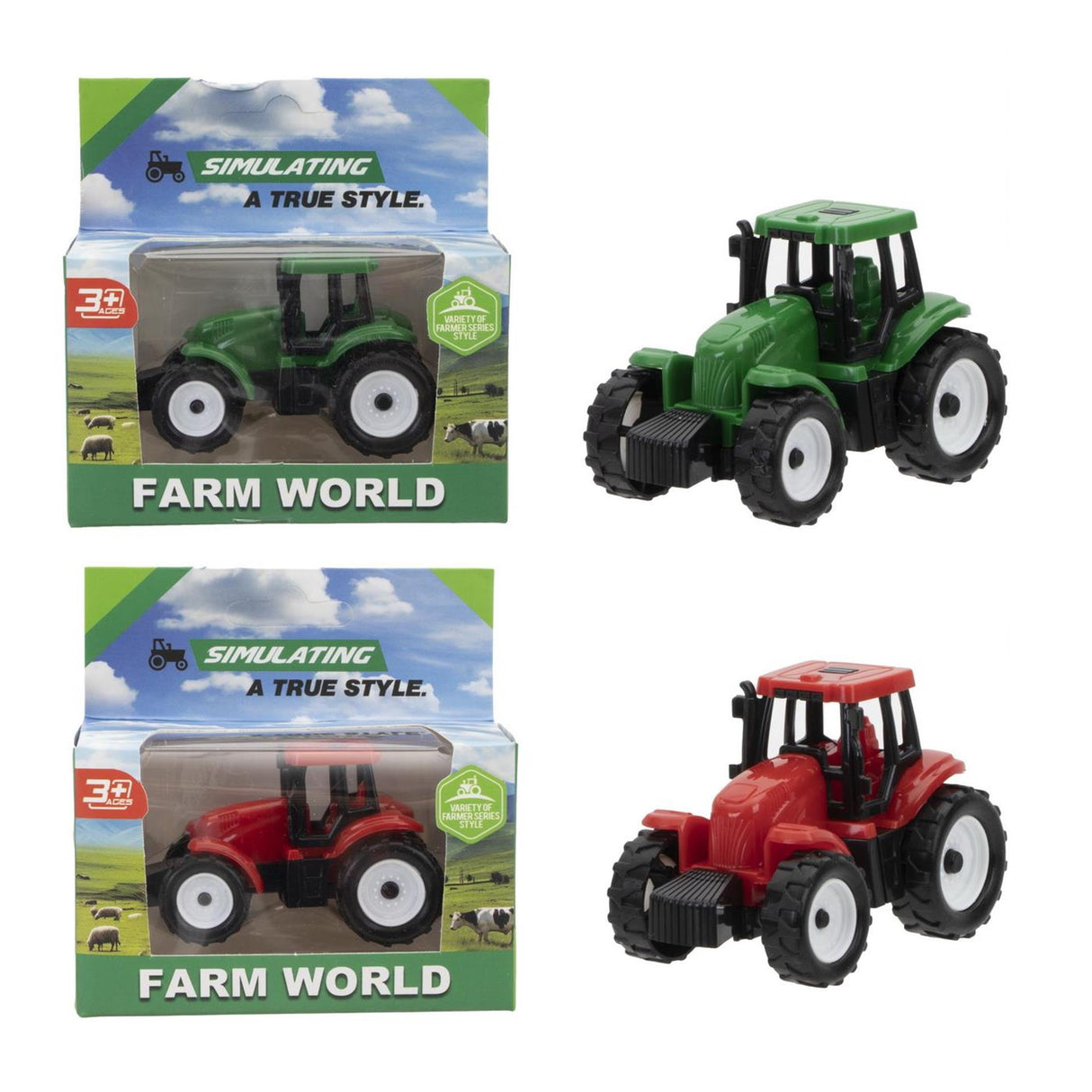 Traktor frihjul 7cm 2 assorteret