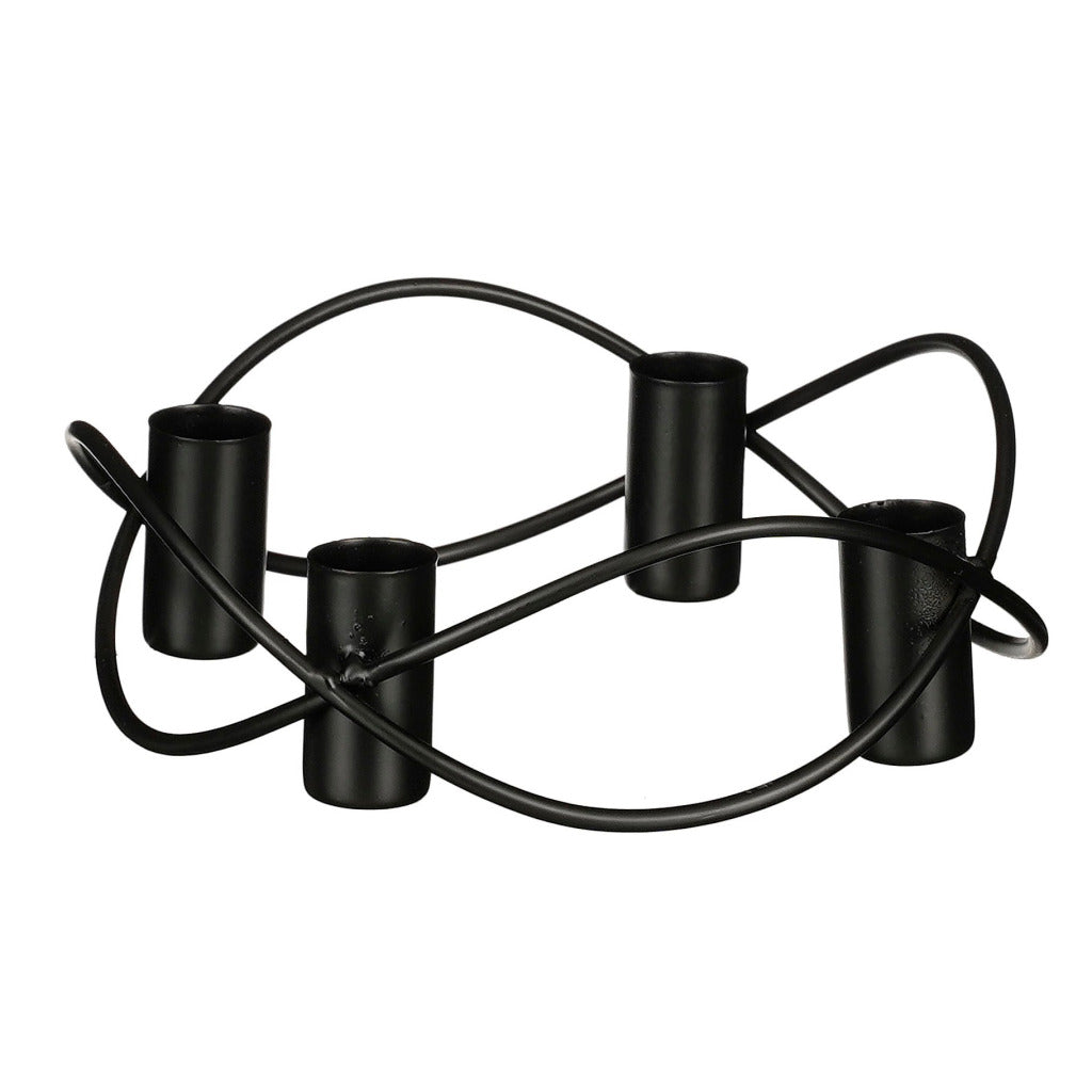 Andre mærker metal lysestage til 4 lys 5,5x17 cm sort