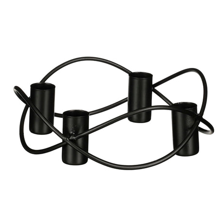 Andre mærker metal lysestage til 4 lys 5,5x17 cm sort