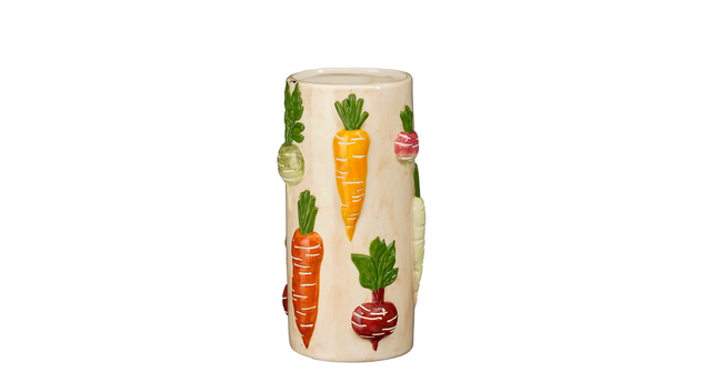 Vaas wortel wit - h22xd12cm