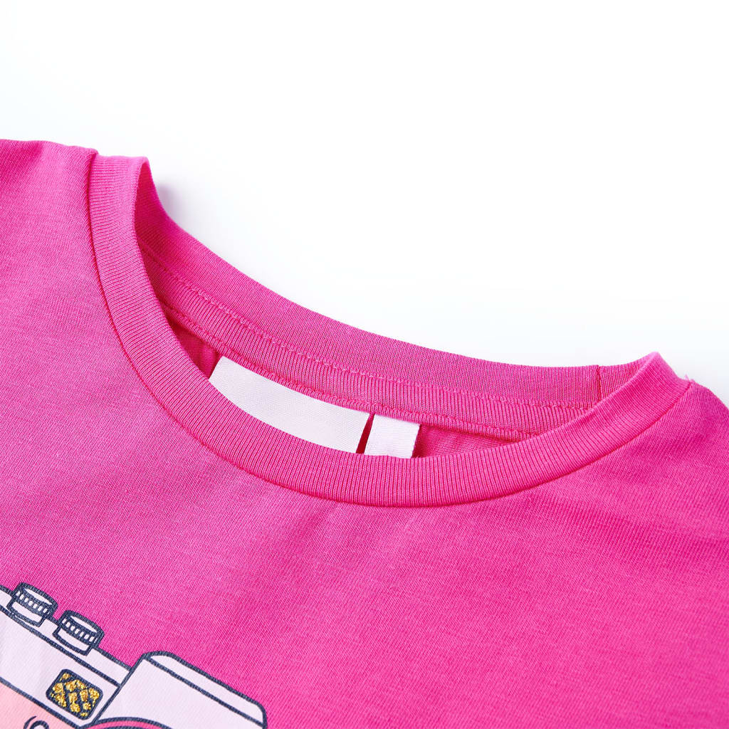 Vidaxl børneshirt 116 mørk pink