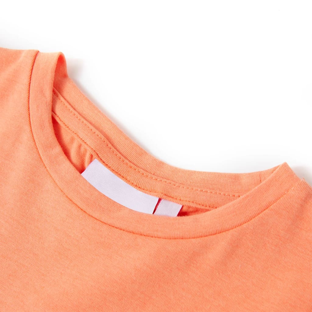 Vidaxl børneshirt med hætteærmer 128 Neon Orange