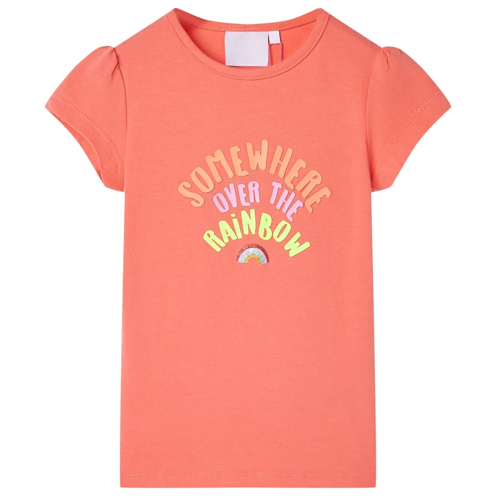 Vidaxl børneshirt 104 koralfarvet