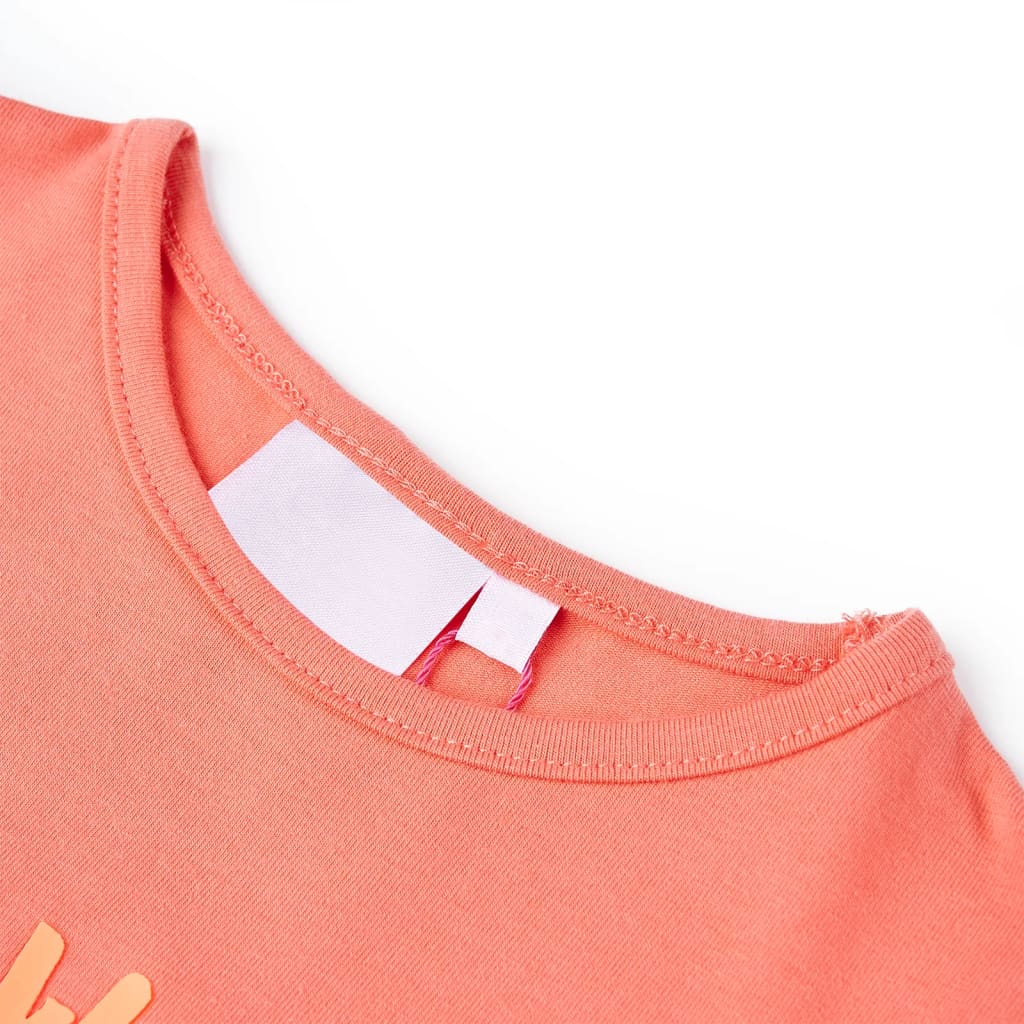 Vidaxl børneshirt 128 koralfarvet