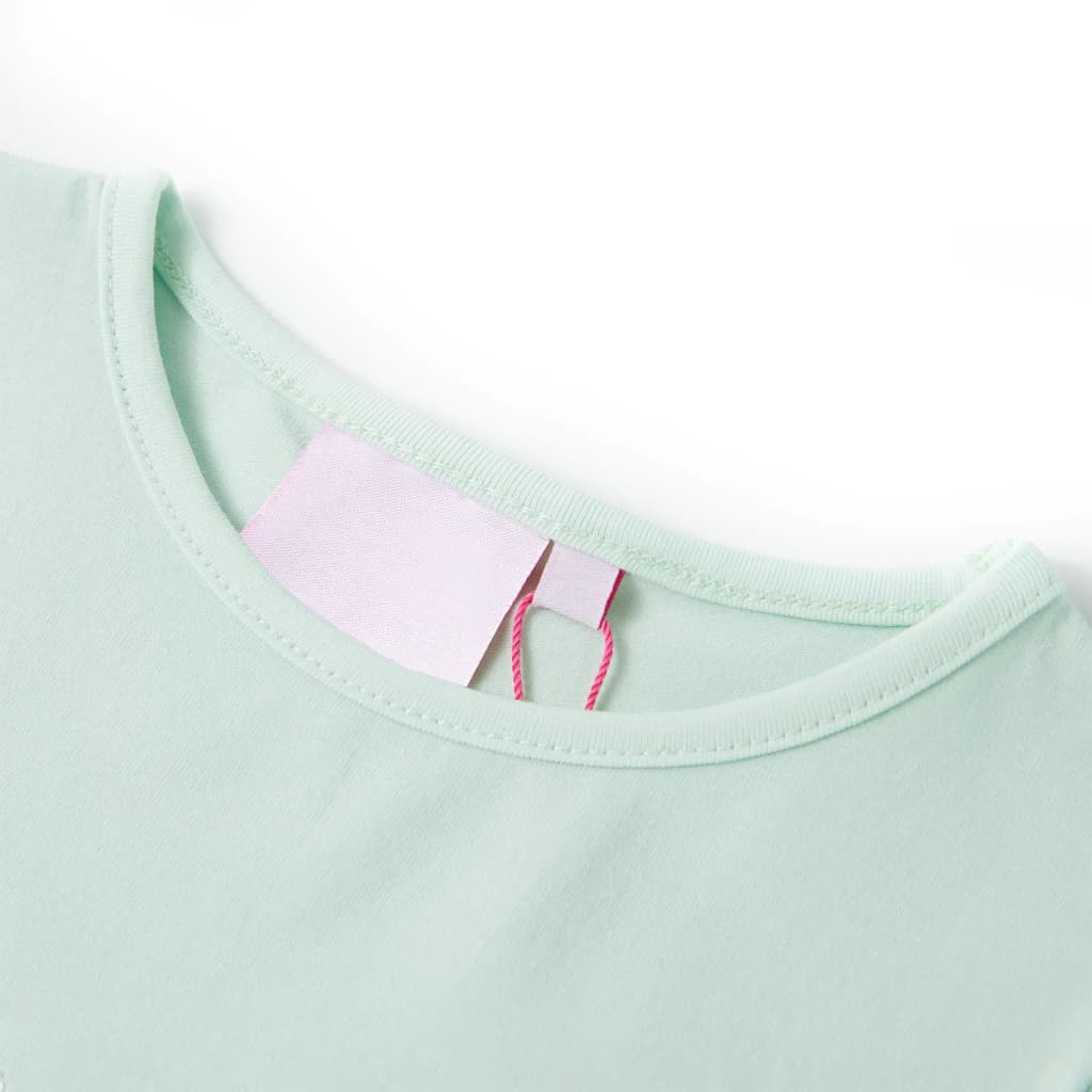 Vidaxl børneshirt med hætteærmer 104 Let myntefarve