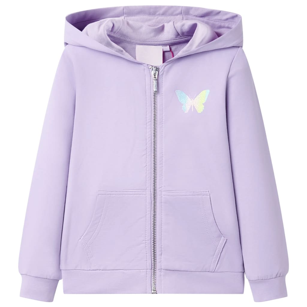 Vidaxl børne cardigan med hætte 128 Lilac