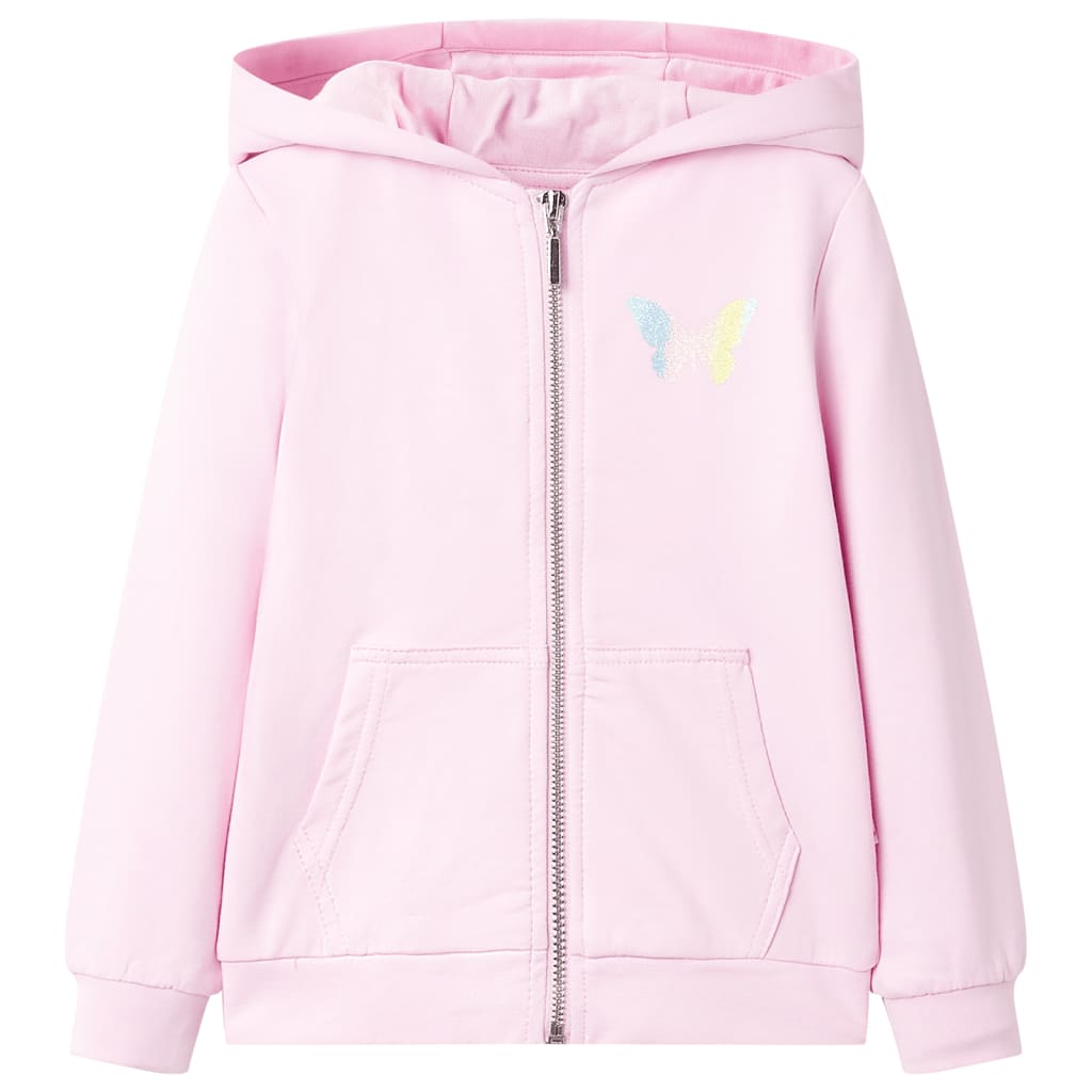 VidaXL børne cardigan med hætte 116 lys pink
