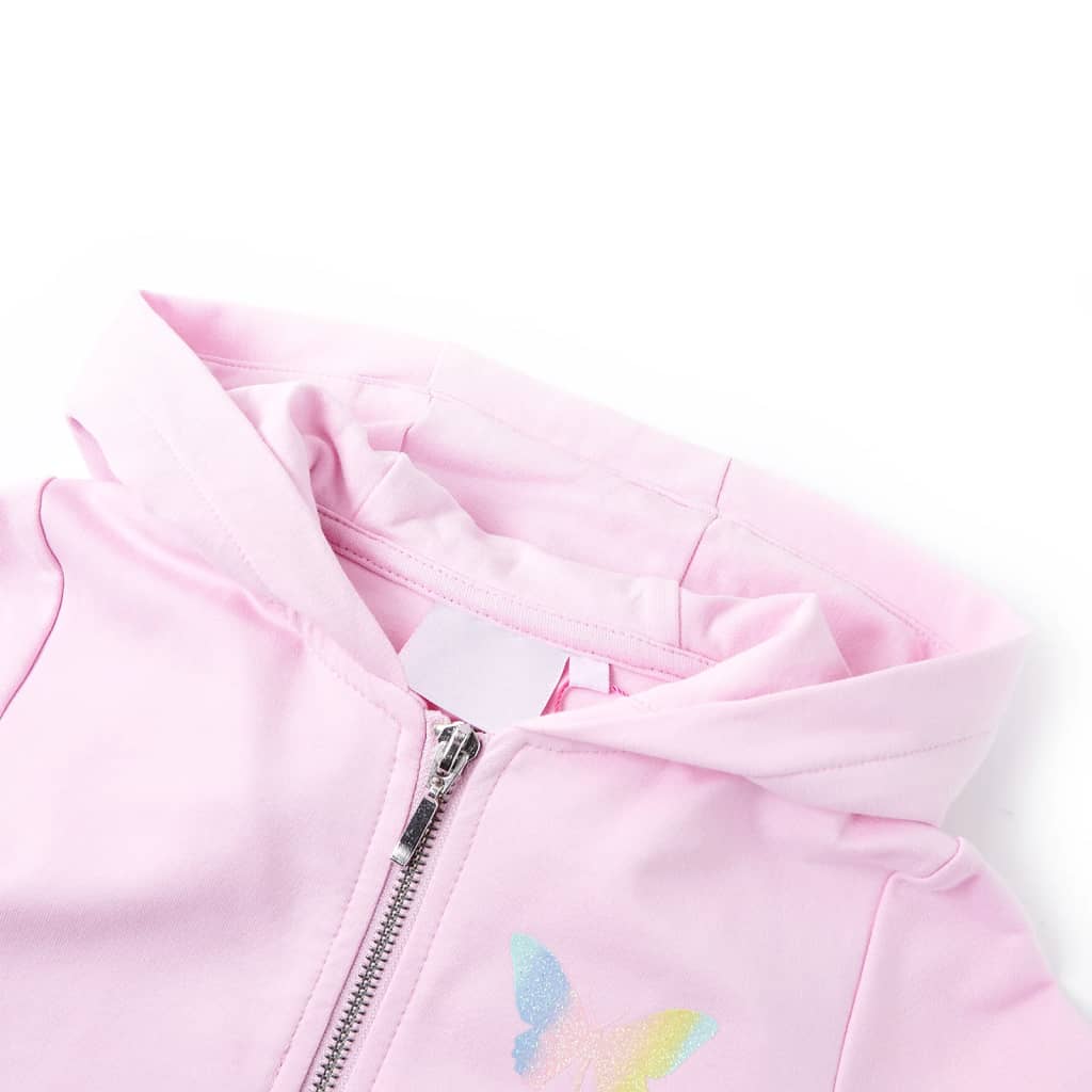 VidaXL børne cardigan med hætte 116 lys pink