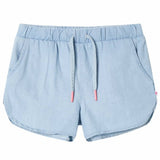 VidaXL børneshorts 128 blød denimblå