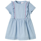 Vidaxl Børnekjole med Ruffles 104 Soft Blue