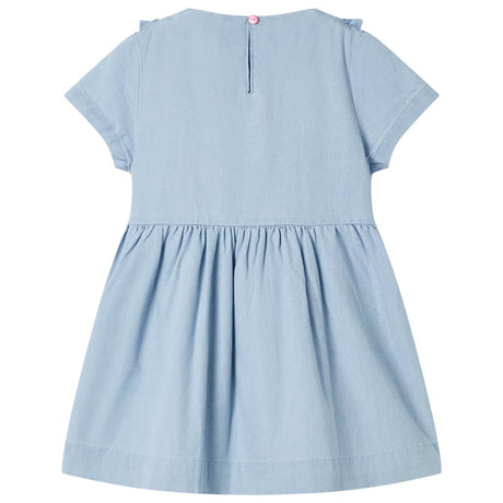 Vidaxl Børnekjole med Ruffles 104 Soft Blue