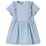 Vidaxl Børnekjole med Ruffles 116 Soft Blue