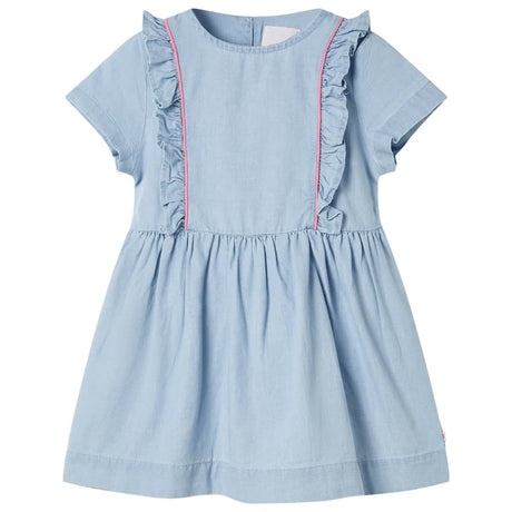 Vidaxl Børnekjole med Ruffles 140 Soft Blue