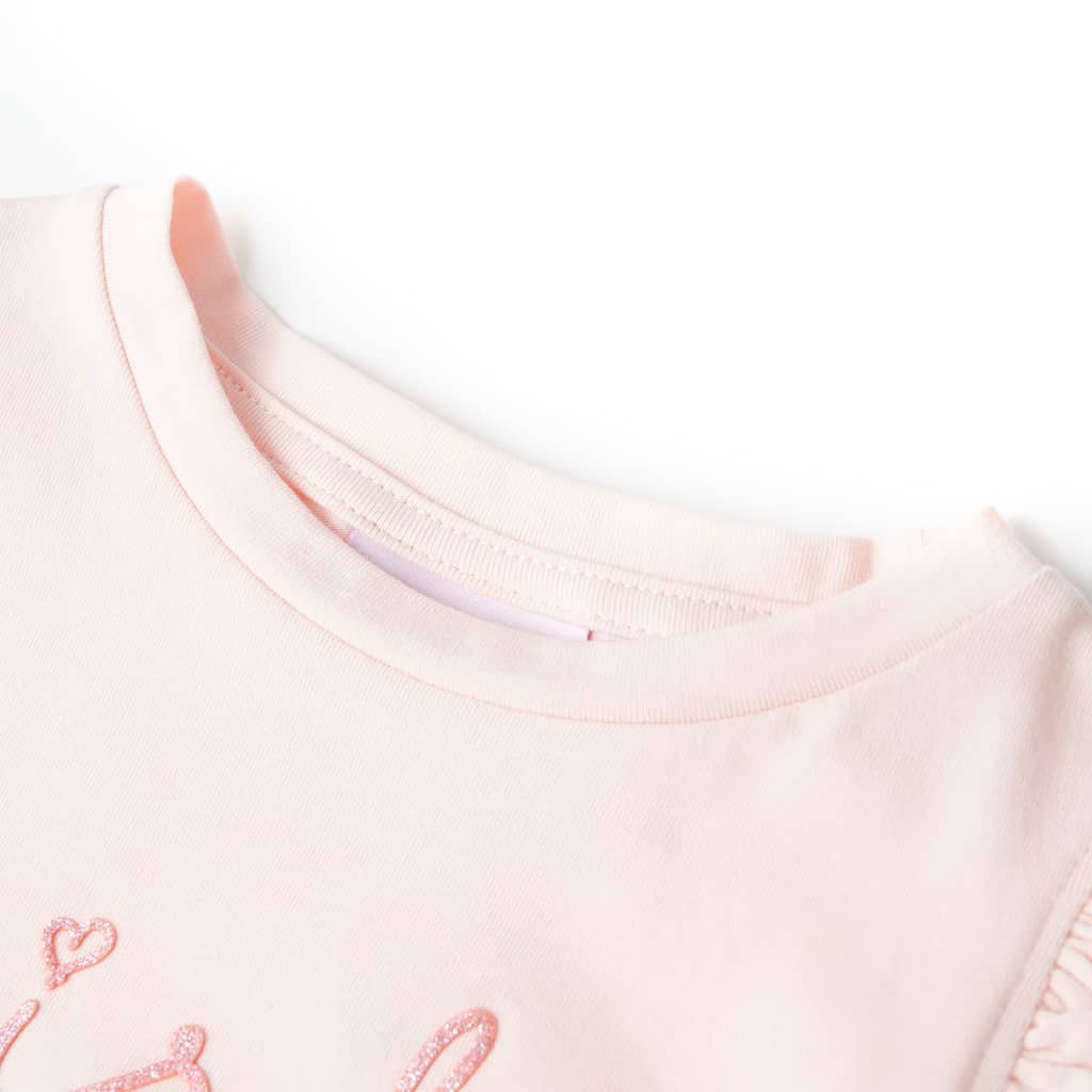 Vidaxl Børnestrøje med ruffles på ærmerne 128 Soft Pink