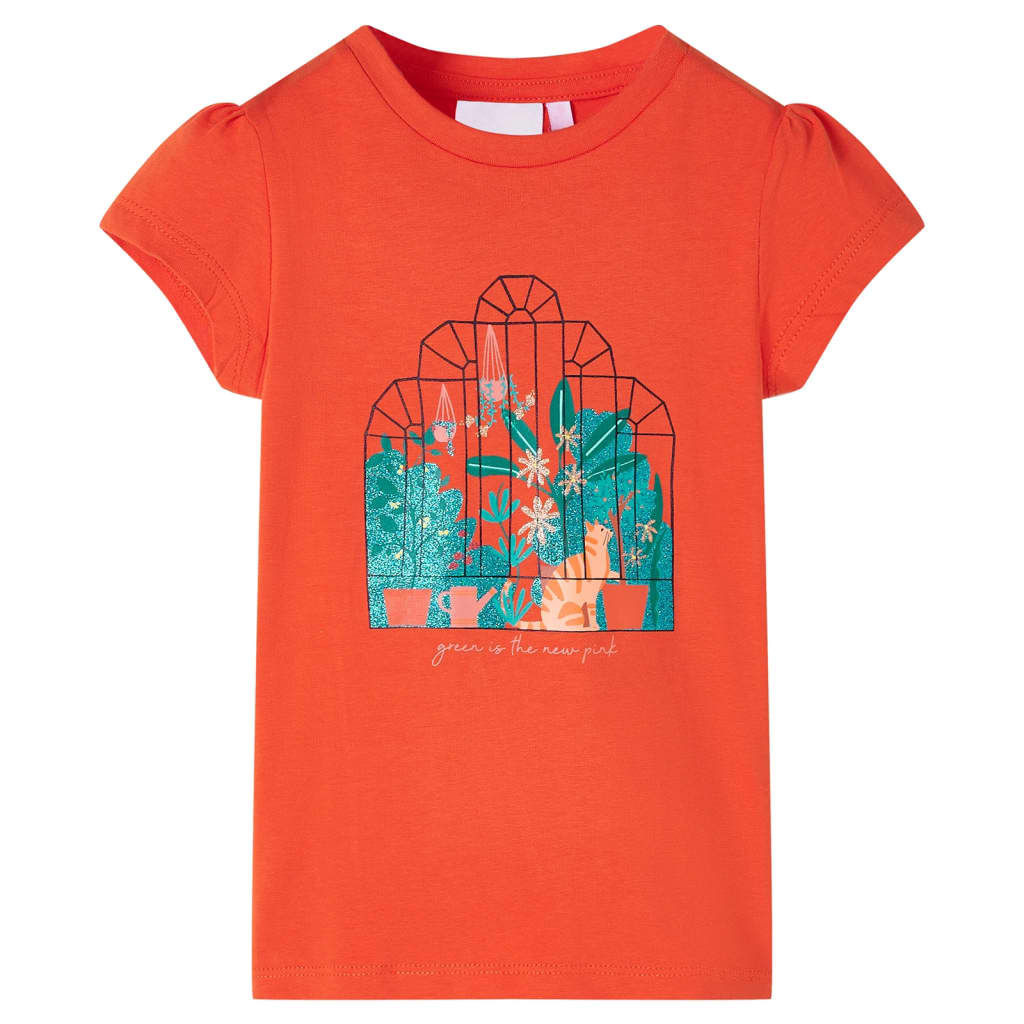 Vidaxl børneshirt 116 mørk orange