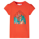 Vidaxl børneshirt 116 mørk orange