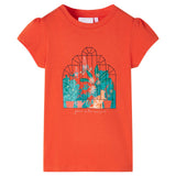 Vidaxl børneshirt 140 mørk orange