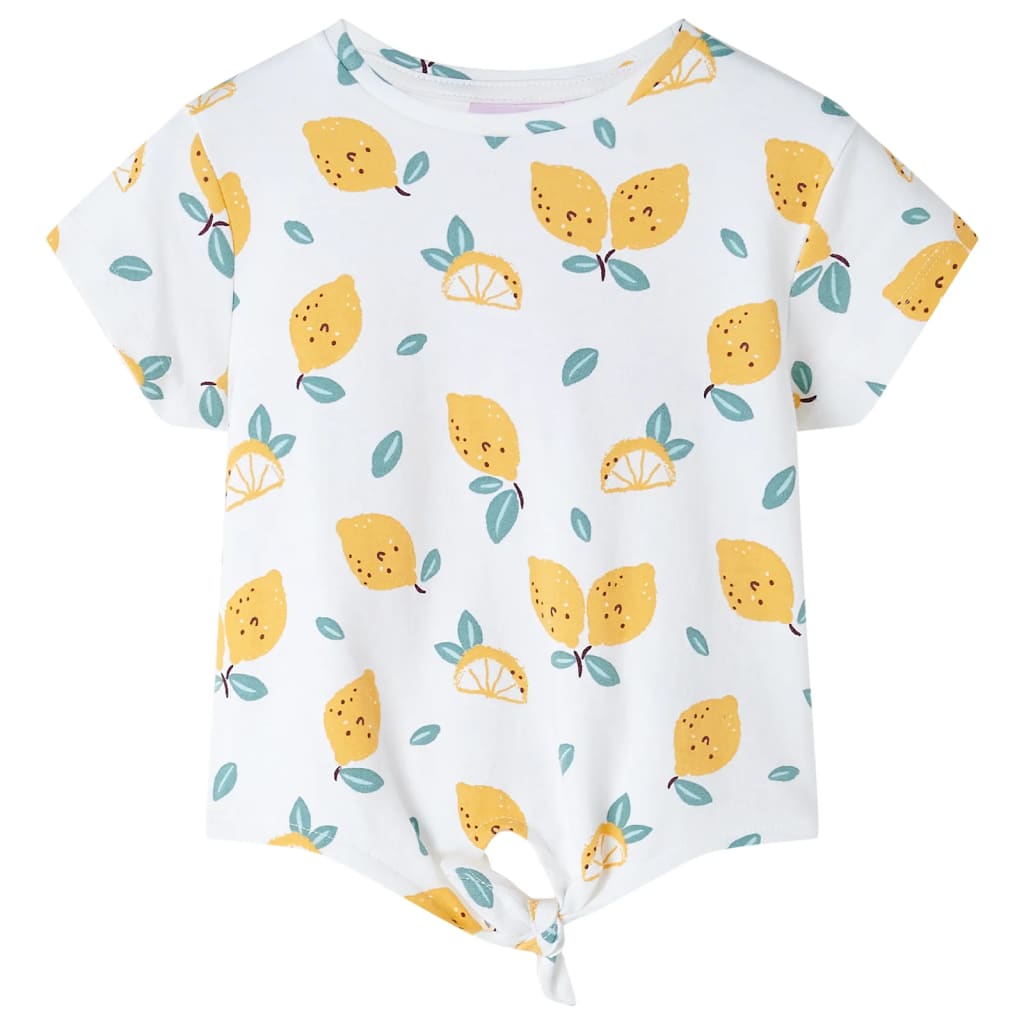 Vidaxl børneshirt med knap i hem 140 ecru