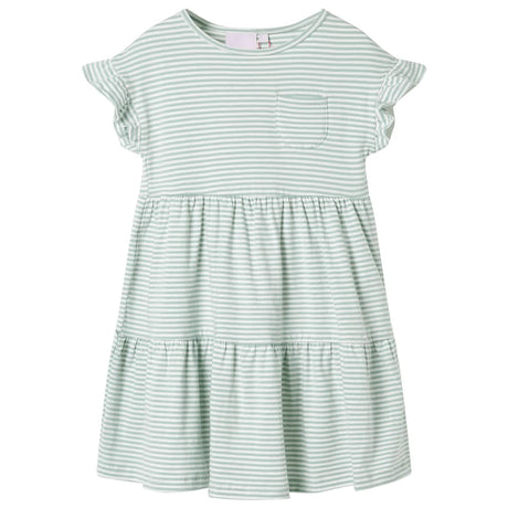 VidaXL Children's dress with ruffles on the sleeves 104 mint