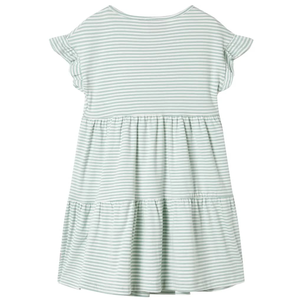 VidaXL Children's dress with ruffles on the sleeves 104 mint