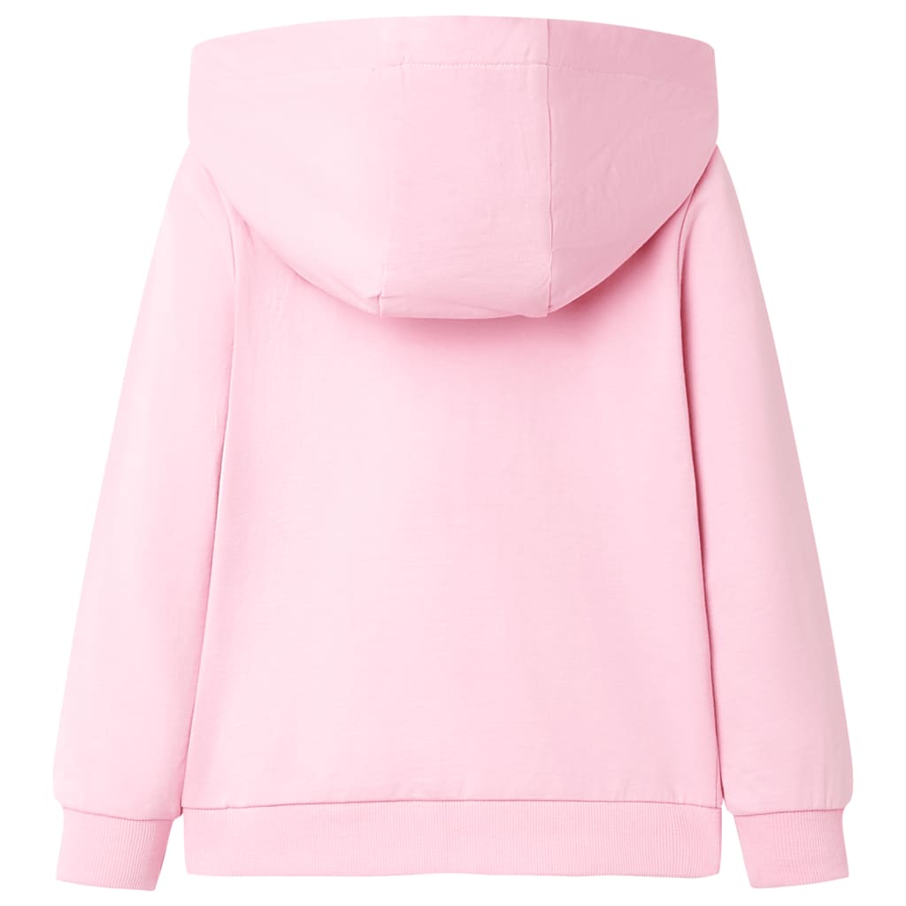 Vidaxl børne cardigan med hætte og lynlås 128 lyserosa