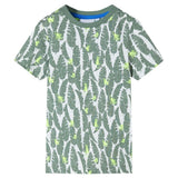 Vidaxl børneshirt 116 Ecru og Dark Ivy Green