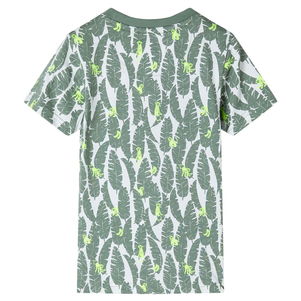 Vidaxl børneshirt 116 Ecru og Dark Ivy Green