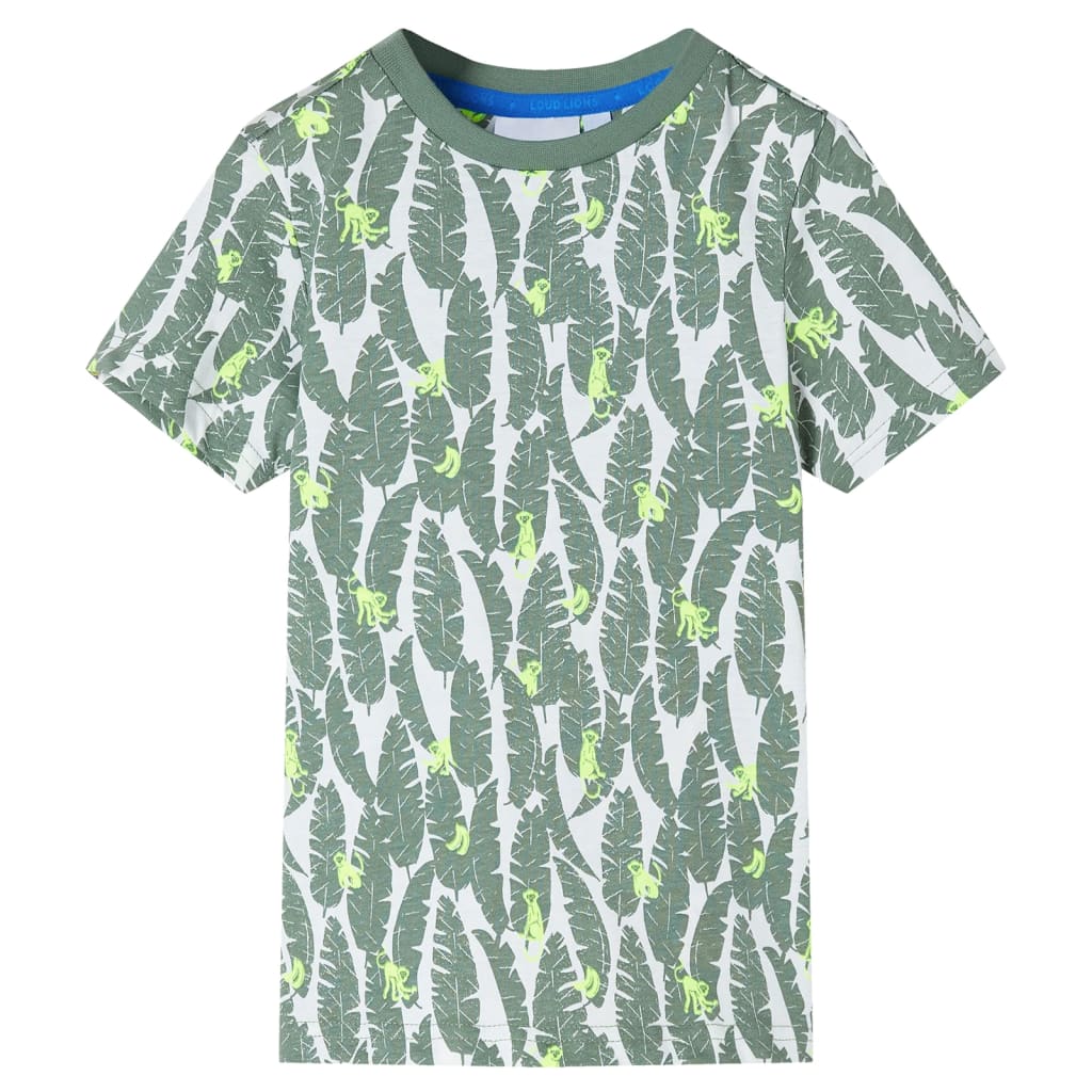 Vidaxl Børneshirt 128 ECRU og Dark Ivy Green