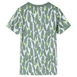 Vidaxl Børneshirt 128 ECRU og Dark Ivy Green