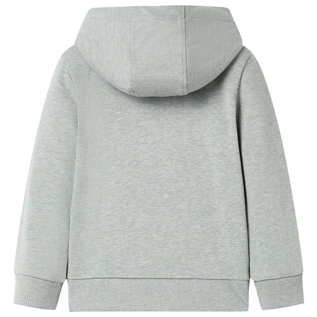 Vidaxl børne cardigan med hætte og lynlås 116 lys khaki melange