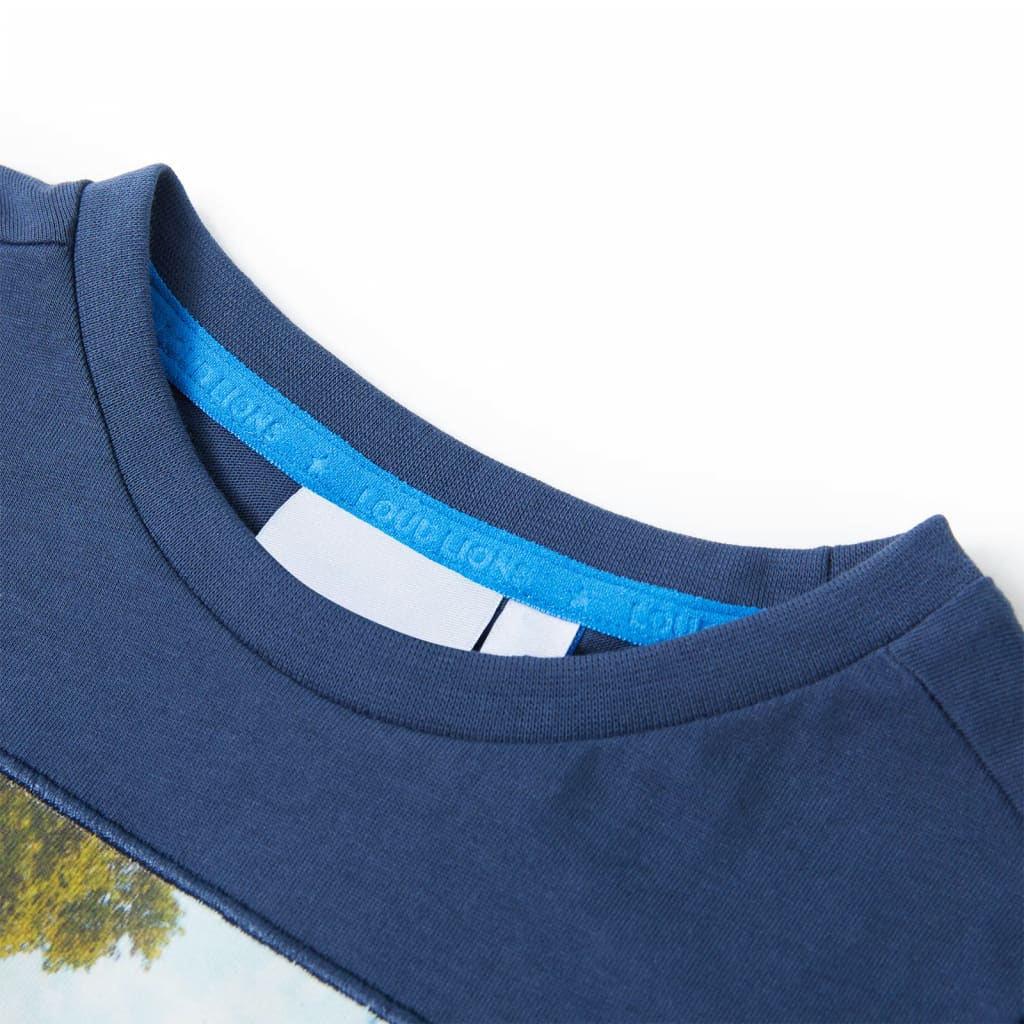 Vidaxl børneshirt 140 mørkeblå