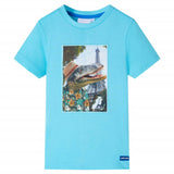 Vidaxl børneshirt 140 havblå