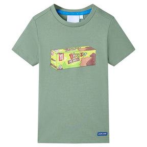 Vidaxl børneshirt med korte ærmer 92 khaki