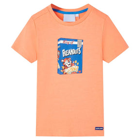 Vidaxl Børnestrøje med korte ærmer 140 Neon Orange