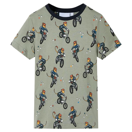 Vidaxl Børnepyjamas med korte ærmer 140 Light Khaki