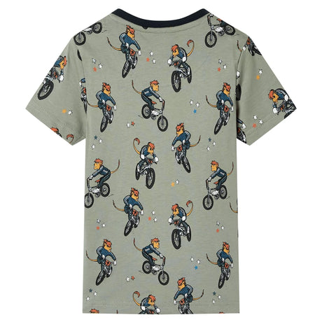Vidaxl Børnepyjamas med korte ærmer 140 Light Khaki