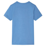 Vidaxl Børnestrøje med korte ærmer 128 Medium Blue
