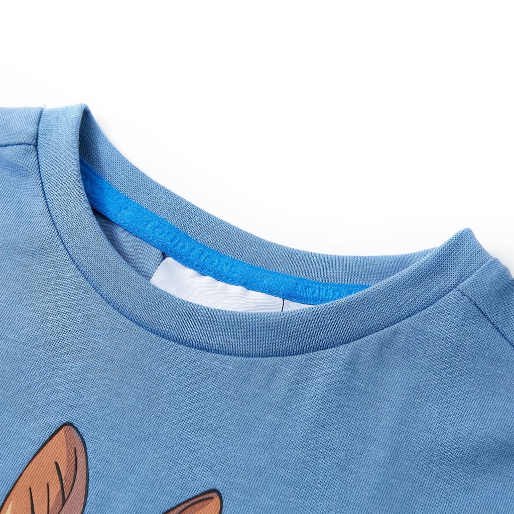 Vidaxl Børnestrøje med korte ærmer 128 Medium Blue