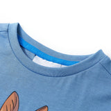 Vidaxl Børnestrøje med korte ærmer 128 Medium Blue