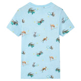 Vidaxl børneshirt 140 blandet lyseblå
