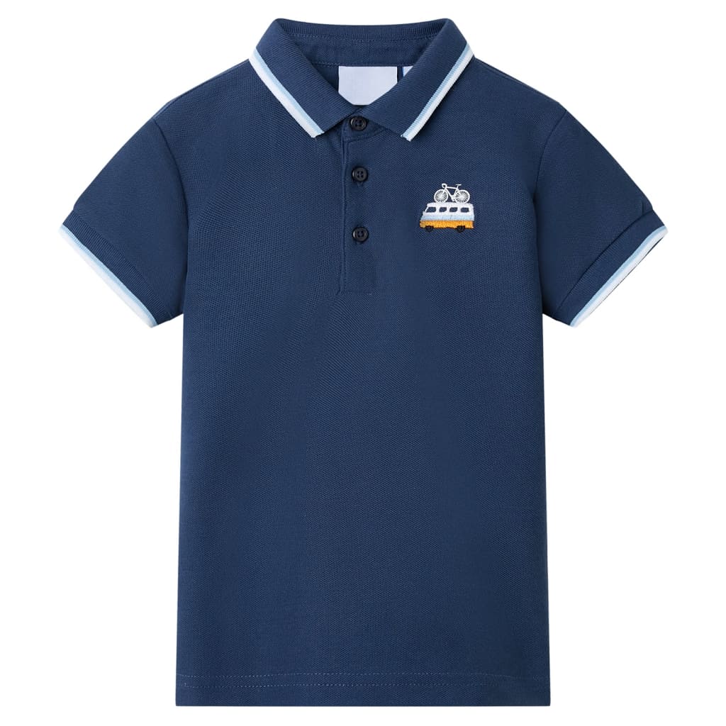 VidaXL børne poloshirt 104 mørkeblå