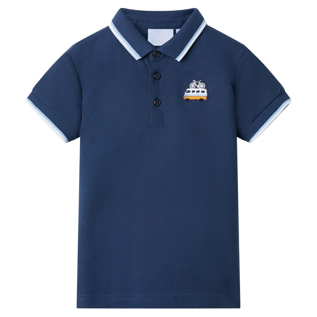 VidaXL børne poloshirt 116 mørkeblå