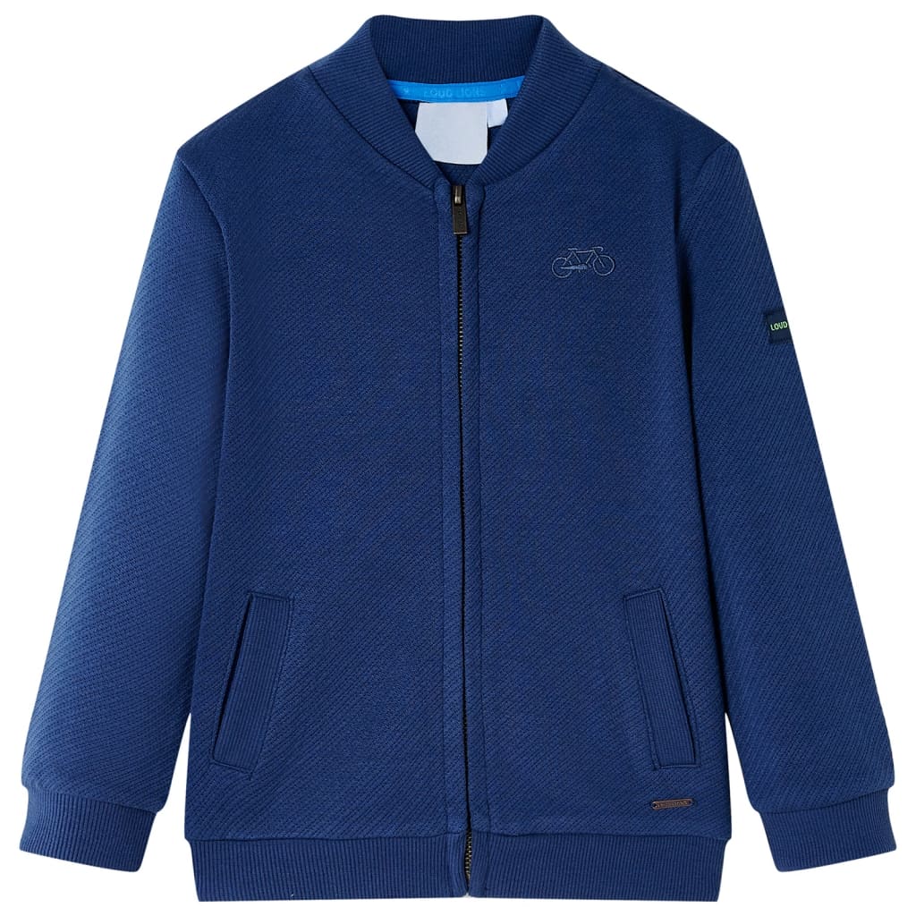 Vidaxl Børnevest med lynlås 128 Navy Blue