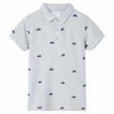 Vidaxl børne poloshirt 128 blandet grå