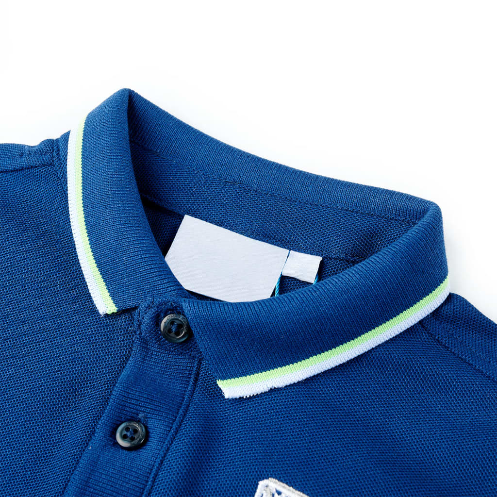 VidaXL børne polo shirt 128 mørkeblå