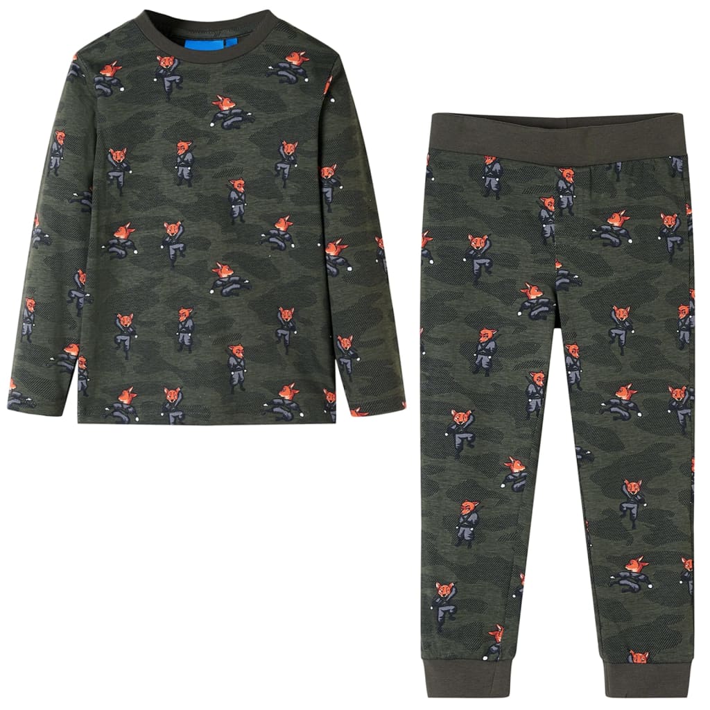 Vidaxl kinderpyjama met lange mouwen 104 kakikleurig